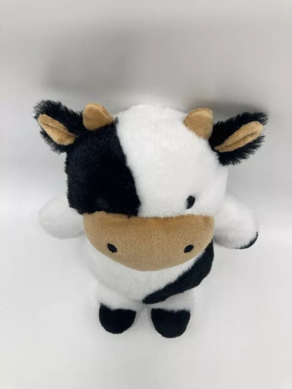 Fluffy Black and White Cow Plush Toy